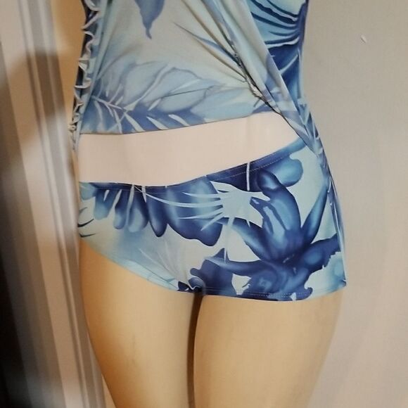 Vintage Jantzen Tropical Blue Retro Mod One-Piece Swim Bathing Suit - Picture 6 of 15